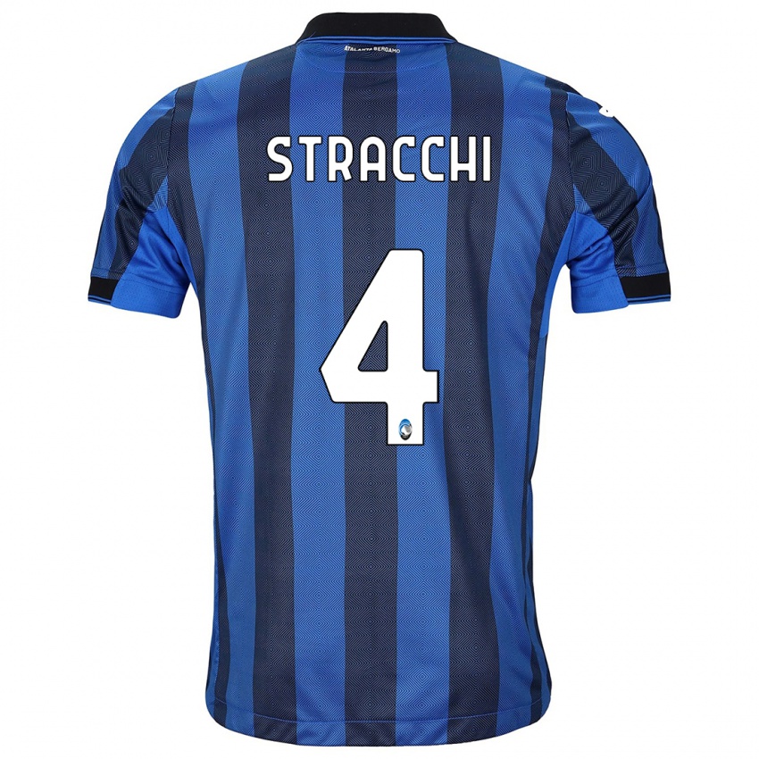 Herren Daniela Stracchi #4 Schwarz Blau Heimtrikot Trikot 2023/24 T-Shirt