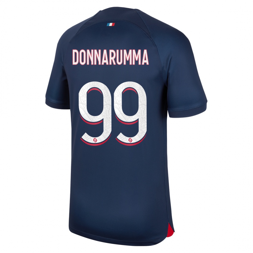 Herren Gianluigi Donnarumma #99 Blau Rot Heimtrikot Trikot 2023/24 T-Shirt