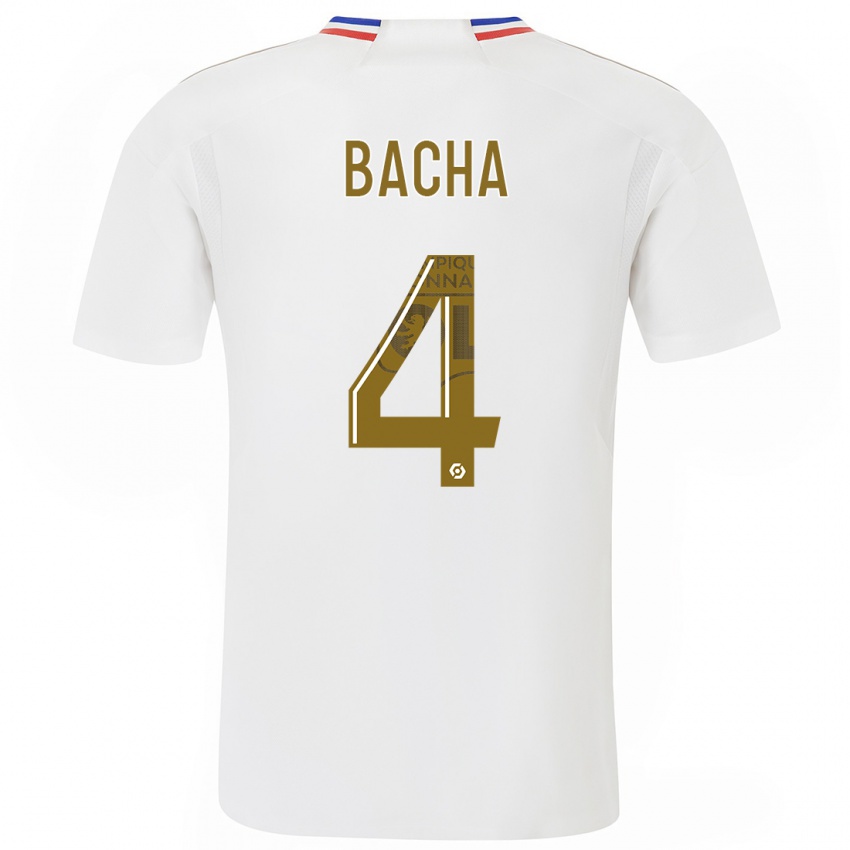 Herren Selma Bacha #4 Weiß Heimtrikot Trikot 2023/24 T-Shirt