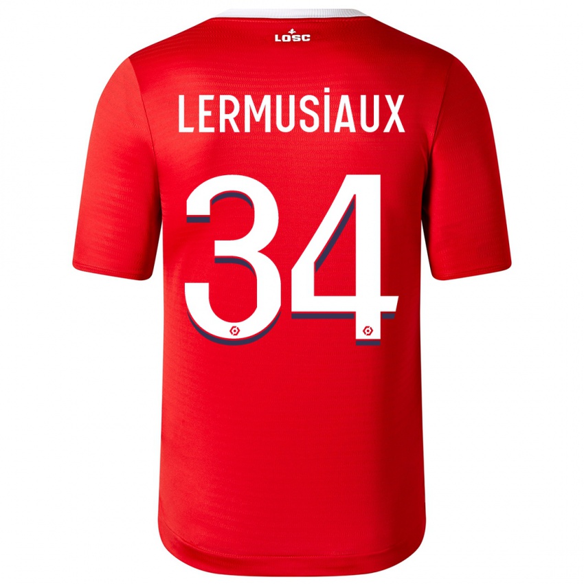 Herren Chrystal Lermusiaux #34 Rot Heimtrikot Trikot 2023/24 T-Shirt