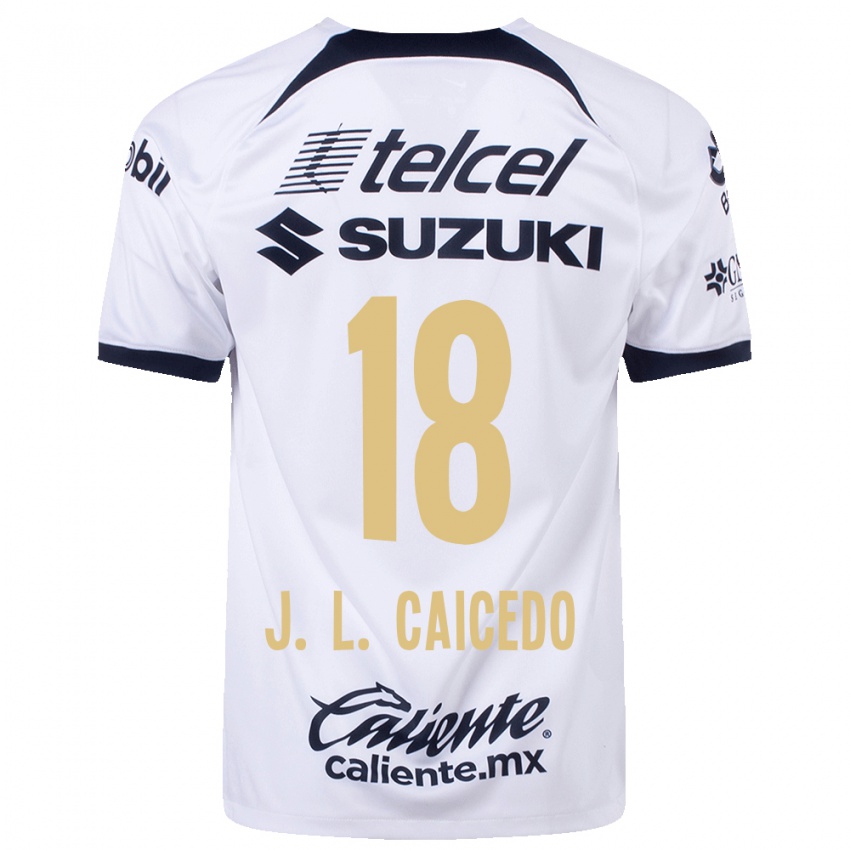 Herren José Caicedo #18 Weiß Heimtrikot Trikot 2023/24 T-Shirt