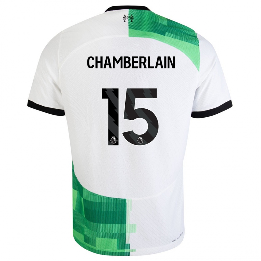 Herren Alex Oxlade Chamberlain #15 Weiß Grün Auswärtstrikot Trikot 2023/24 T-Shirt