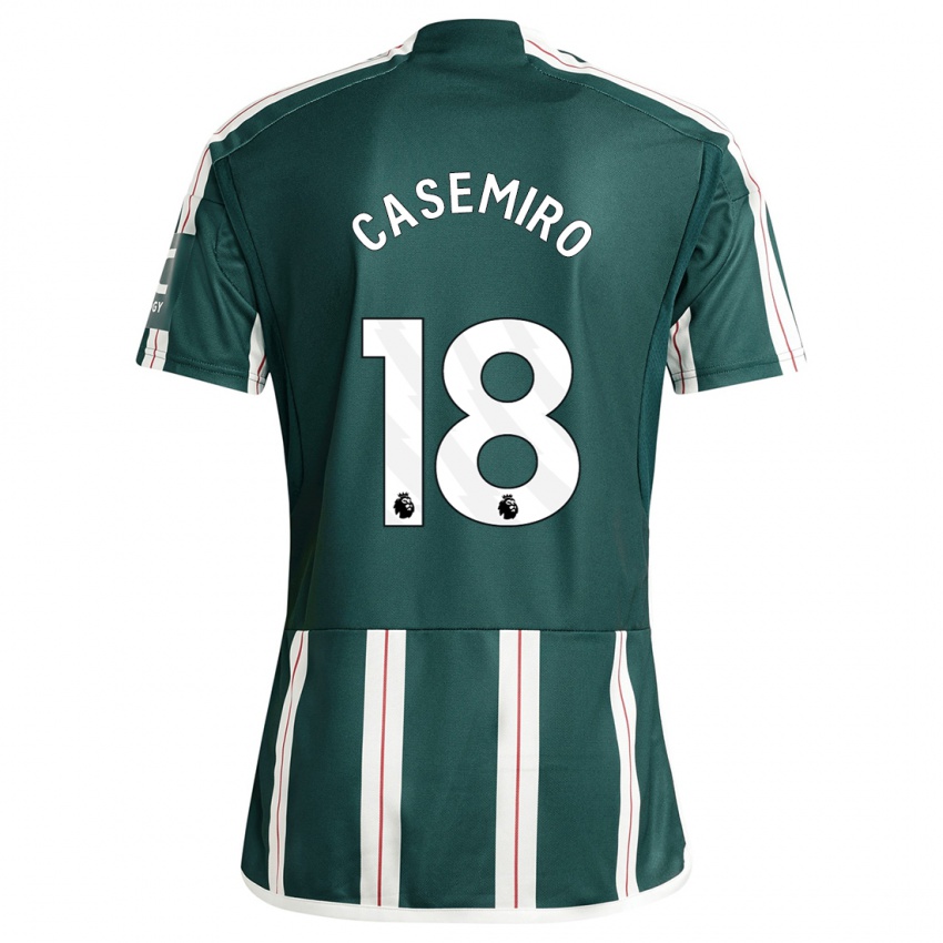 Herren Casemiro #18 Dunkelgrün Auswärtstrikot Trikot 2023/24 T-Shirt