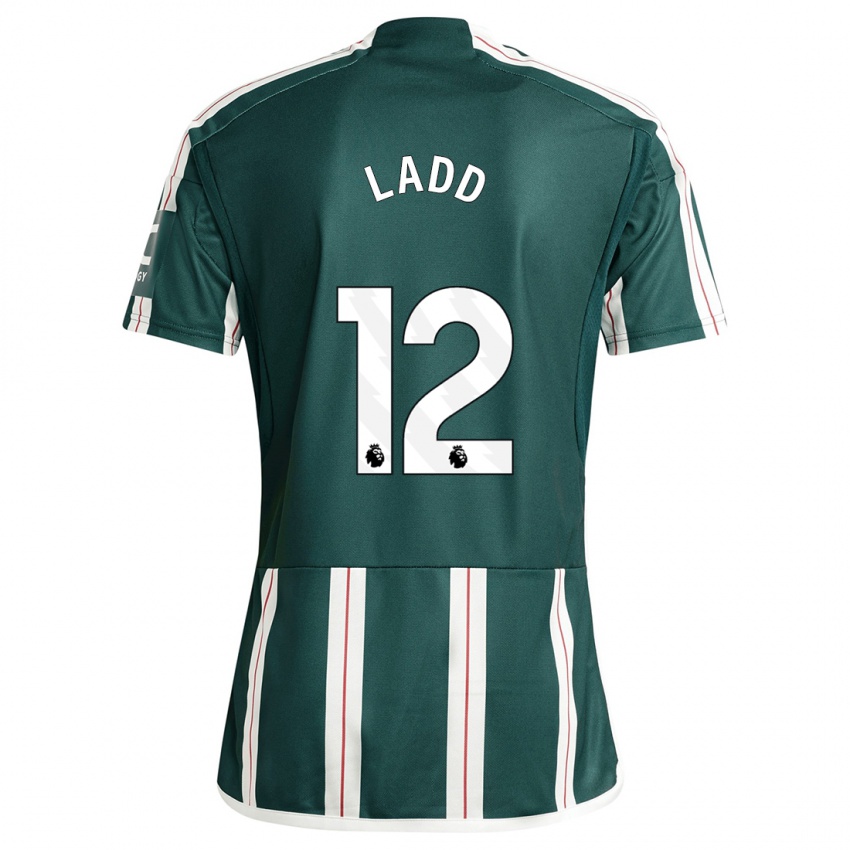 Herren Hayley Ladd #12 Dunkelgrün Auswärtstrikot Trikot 2023/24 T-Shirt