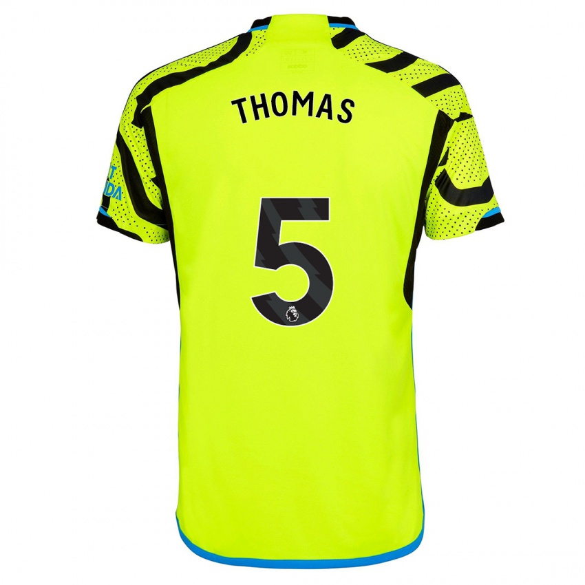 Herren Thomas Partey #5 Gelb Auswärtstrikot Trikot 2023/24 T-Shirt