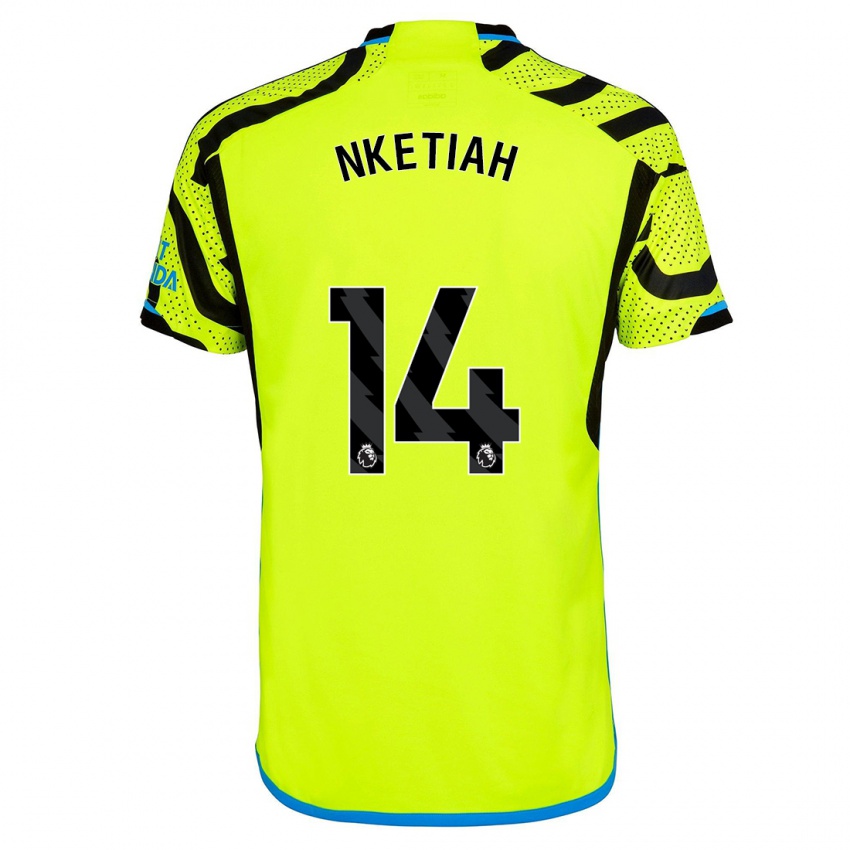 Herren Eddie Nketiah #14 Gelb Auswärtstrikot Trikot 2023/24 T-Shirt