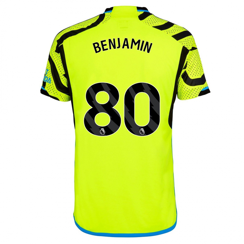 Herren Omari Benjamin #80 Gelb Auswärtstrikot Trikot 2023/24 T-Shirt