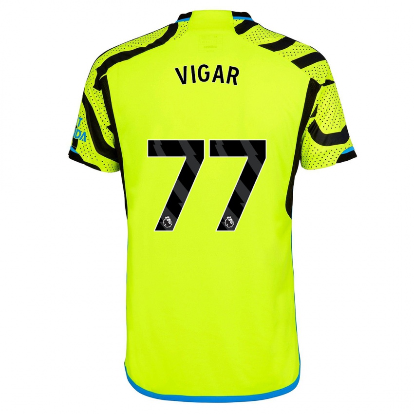 Herren Billy Vigar #77 Gelb Auswärtstrikot Trikot 2023/24 T-Shirt