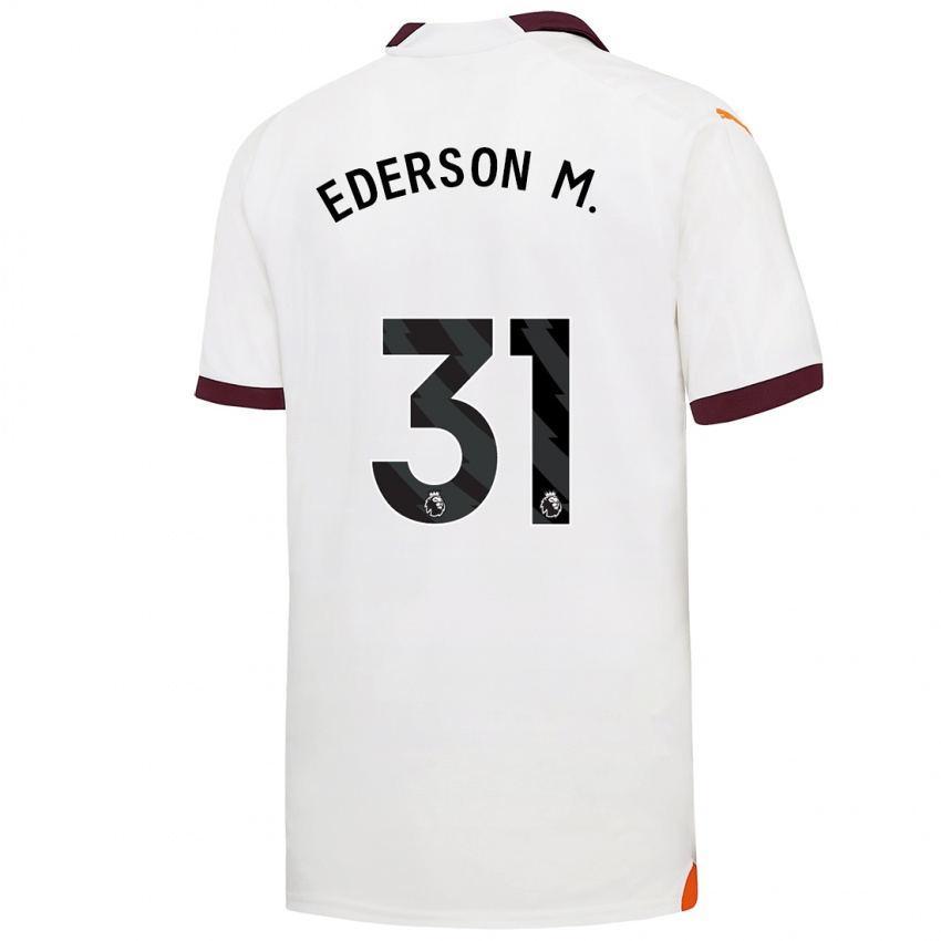 Herren Ederson Moraes #31 Weiß Auswärtstrikot Trikot 2023/24 T-Shirt