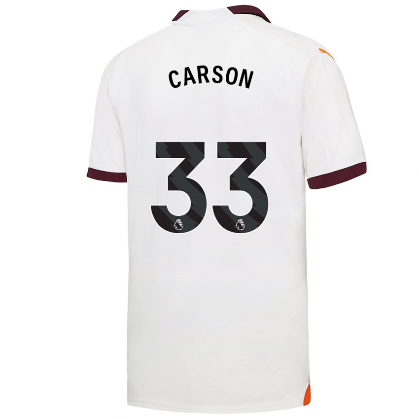 Herren Scott Carson #33 Weiß Auswärtstrikot Trikot 2023/24 T-Shirt