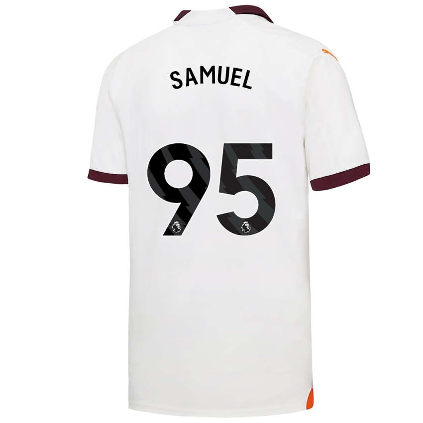 Herren Lakyle Samuel #95 Weiß Auswärtstrikot Trikot 2023/24 T-Shirt