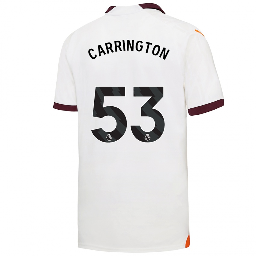 Herren Ezra Carrington #53 Weiß Auswärtstrikot Trikot 2023/24 T-Shirt