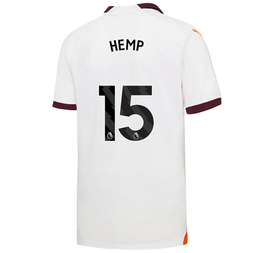 Herren Lauren Hemp #15 Weiß Auswärtstrikot Trikot 2023/24 T-Shirt