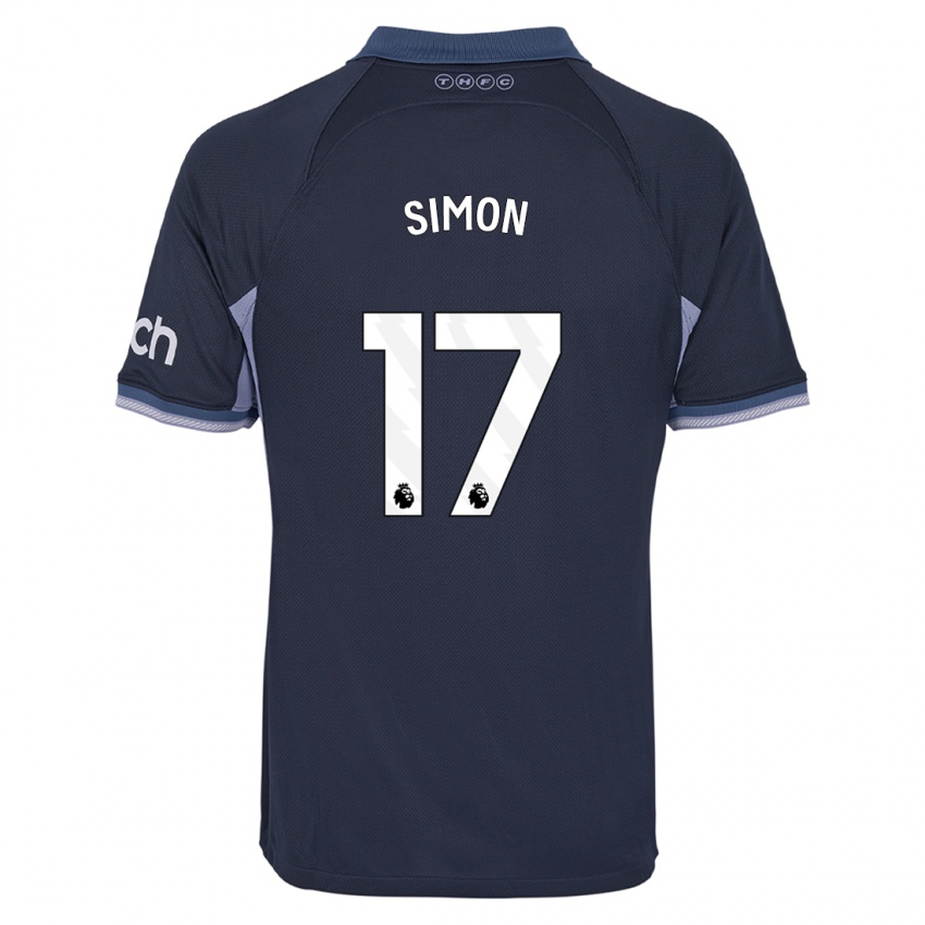 Herren Kyah Simon #17 Dunkelblau Auswärtstrikot Trikot 2023/24 T-Shirt