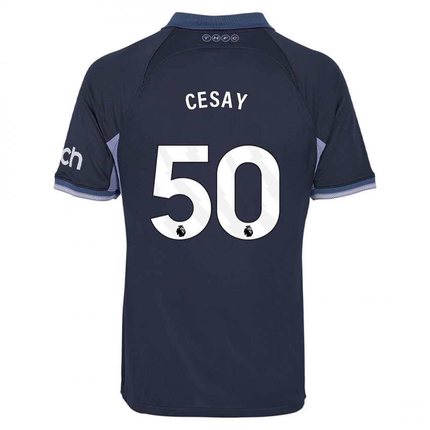 Herren Kallum Cesay #50 Dunkelblau Auswärtstrikot Trikot 2023/24 T-Shirt