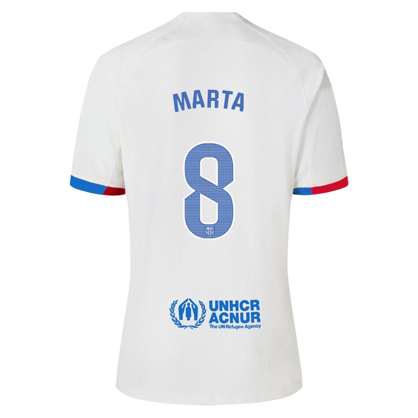 Herren Marta Torrejon #8 Weiß Auswärtstrikot Trikot 2023/24 T-Shirt