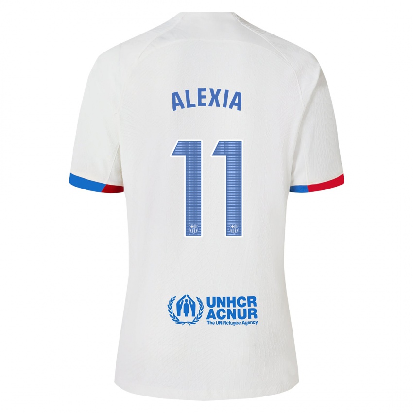 Herren Alexia Putellas #11 Weiß Auswärtstrikot Trikot 2023/24 T-Shirt