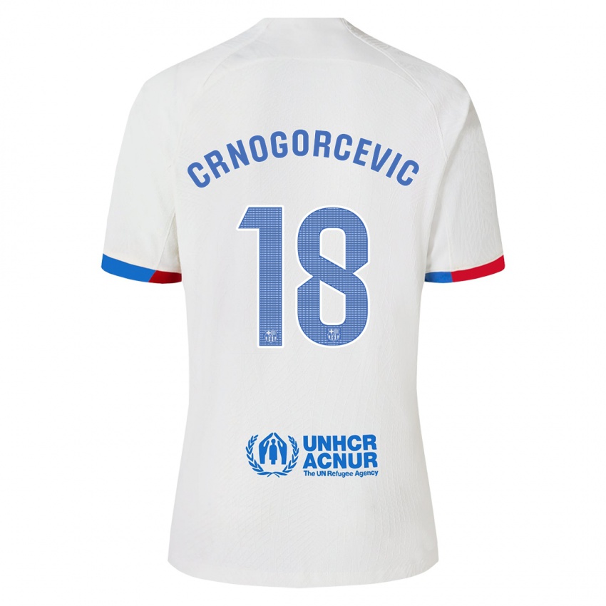 Herren Ana-Maria Crnogorcevic #18 Weiß Auswärtstrikot Trikot 2023/24 T-Shirt