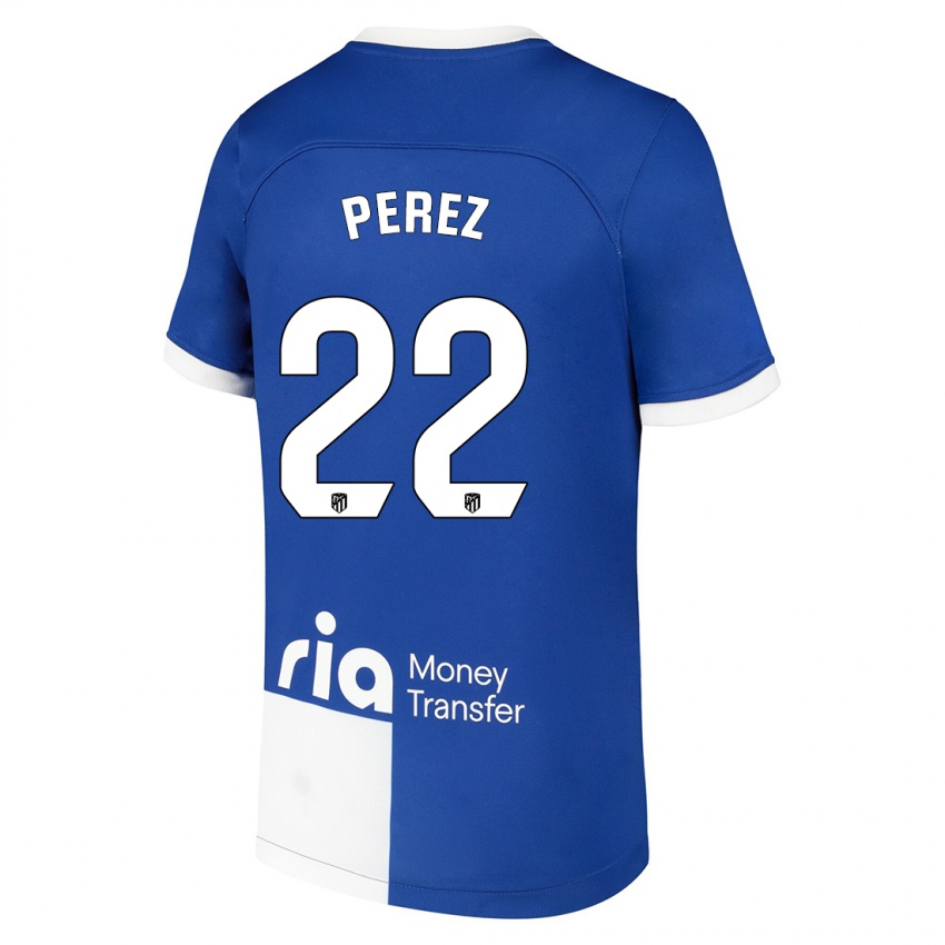 Herren Pablo Perez #22 Blau Weiss Auswärtstrikot Trikot 2023/24 T-Shirt