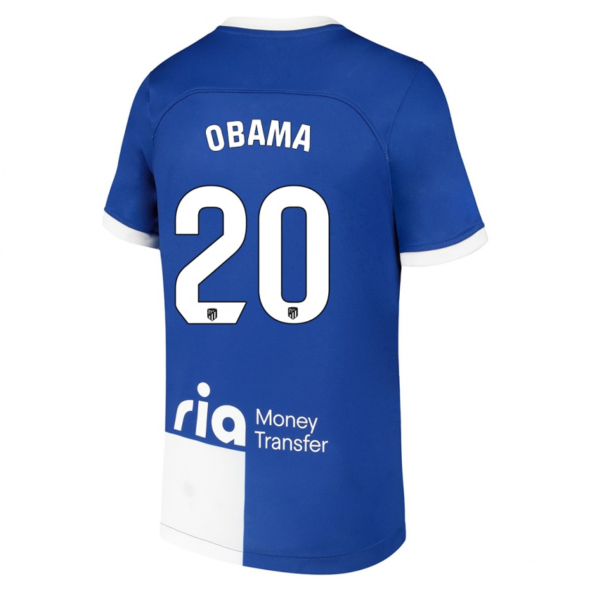 Herren Federico Obama #20 Blau Weiss Auswärtstrikot Trikot 2023/24 T-Shirt