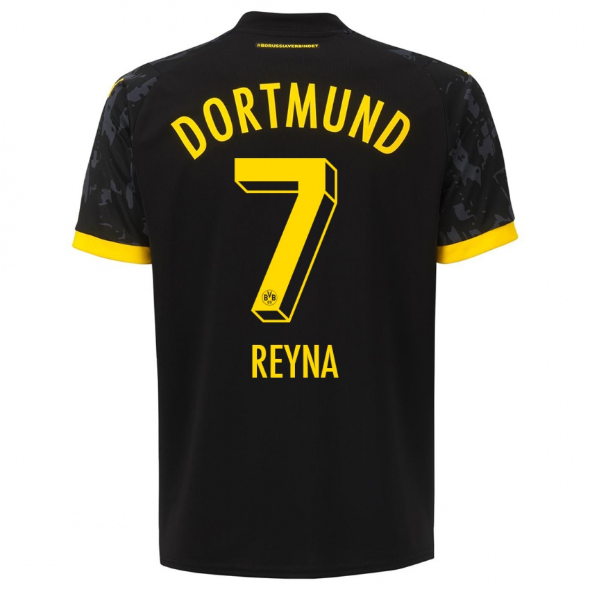 Herren Giovanni Reyna #7 Schwarz Auswärtstrikot Trikot 2023/24 T-Shirt