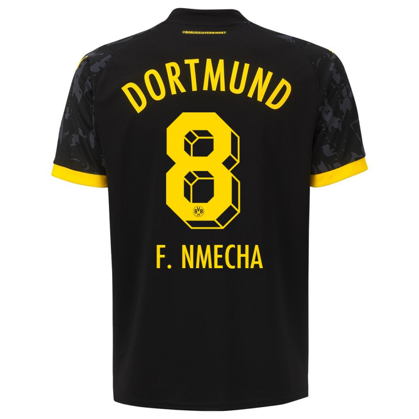 Herren Felix Nmecha #8 Schwarz Auswärtstrikot Trikot 2023/24 T-Shirt