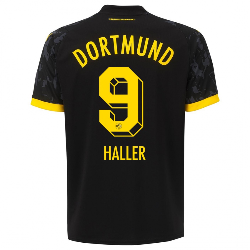Herren Sebastien Haller #9 Schwarz Auswärtstrikot Trikot 2023/24 T-Shirt