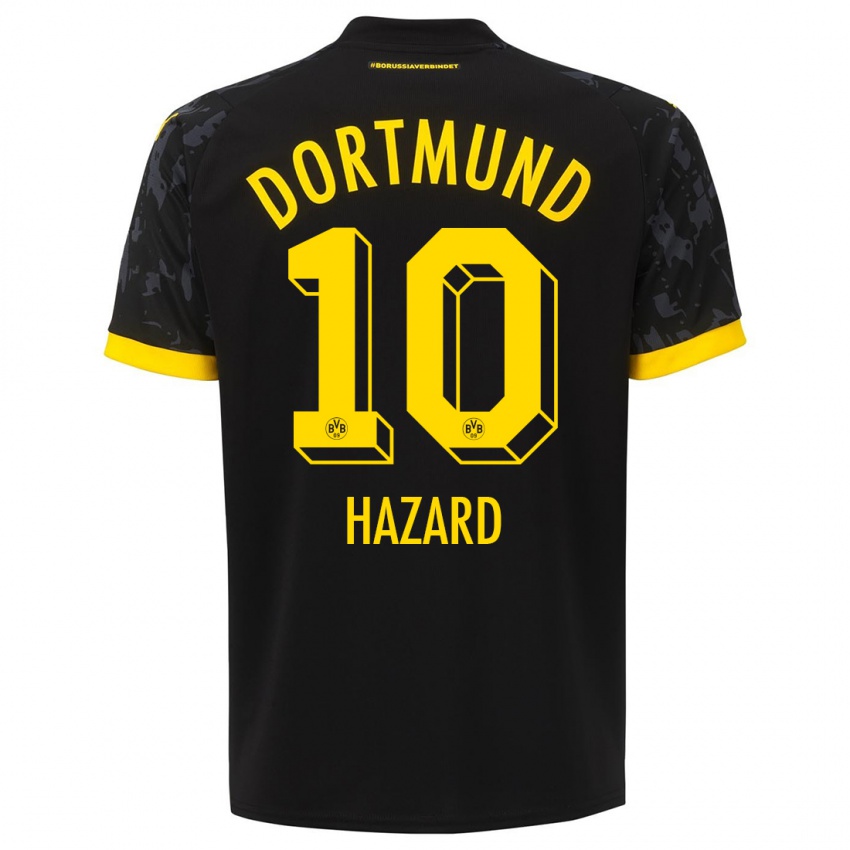 Herren Thorgan Hazard #10 Schwarz Auswärtstrikot Trikot 2023/24 T-Shirt