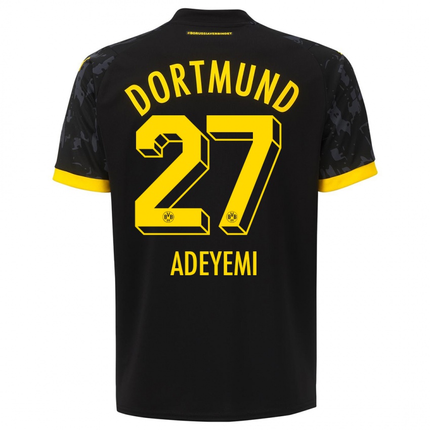 Herren Karim Adeyemi #27 Schwarz Auswärtstrikot Trikot 2023/24 T-Shirt