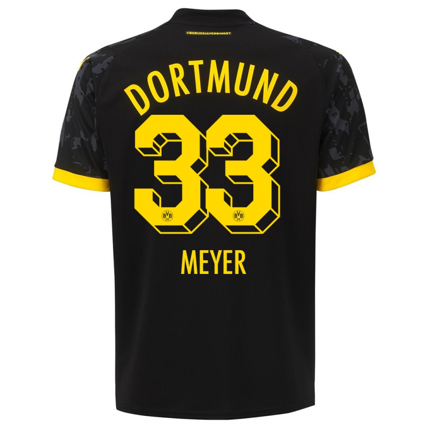 Herren Alexander Meyer #33 Schwarz Auswärtstrikot Trikot 2023/24 T-Shirt