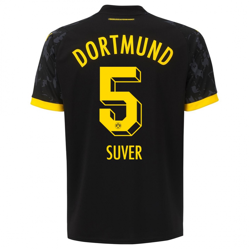 Herren Mario Suver #5 Schwarz Auswärtstrikot Trikot 2023/24 T-Shirt