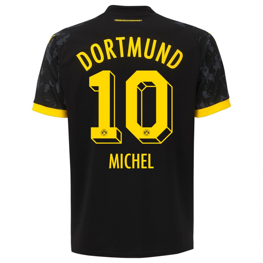 Herren Falko Michel #10 Schwarz Auswärtstrikot Trikot 2023/24 T-Shirt