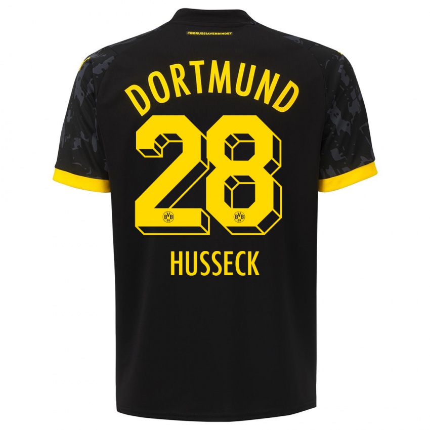 Herren Jonah Husseck #28 Schwarz Auswärtstrikot Trikot 2023/24 T-Shirt