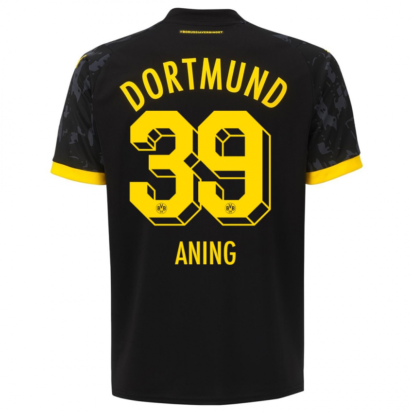 Herren Prince Aning #39 Schwarz Auswärtstrikot Trikot 2023/24 T-Shirt