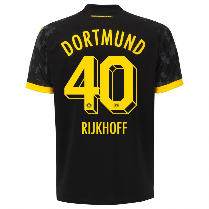 Herren Julian Rijkhoff #40 Schwarz Auswärtstrikot Trikot 2023/24 T-Shirt
