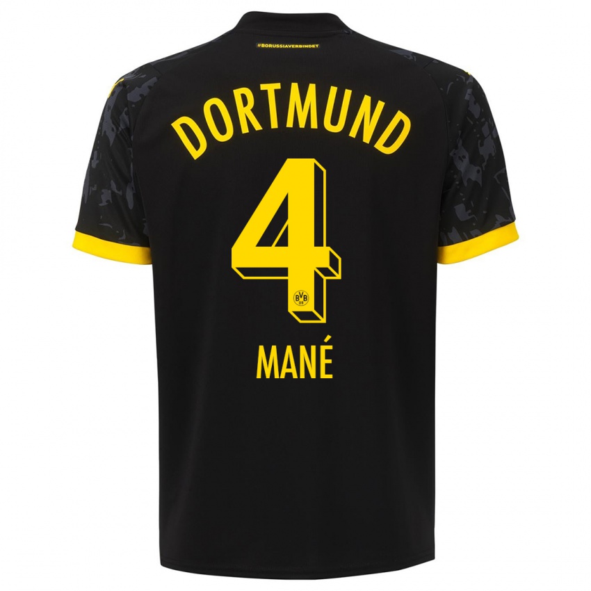 Herren Filippo Mané #4 Schwarz Auswärtstrikot Trikot 2023/24 T-Shirt