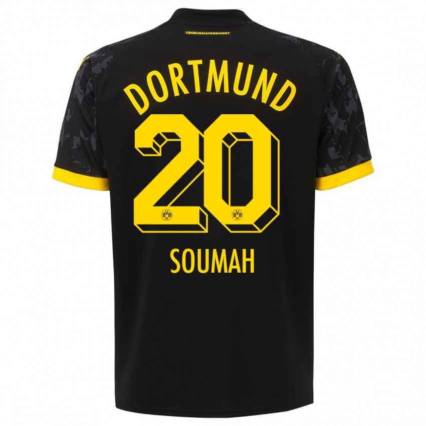 Herren Moussa Soumah #20 Schwarz Auswärtstrikot Trikot 2023/24 T-Shirt