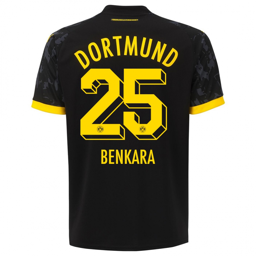 Herren Elias Benkara #25 Schwarz Auswärtstrikot Trikot 2023/24 T-Shirt