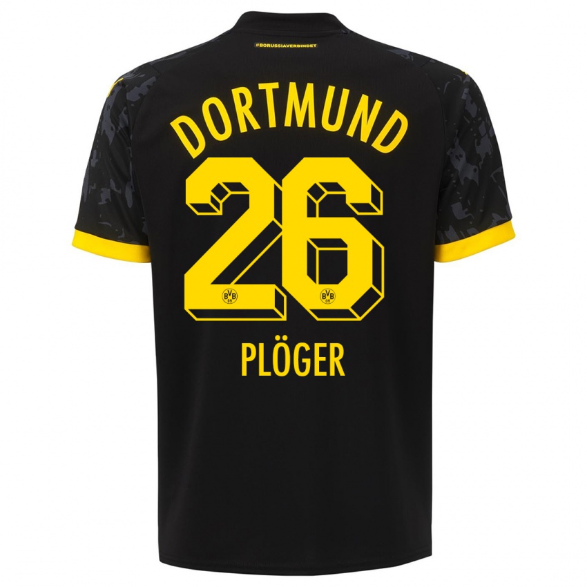 Herren Dustin Plöger #26 Schwarz Auswärtstrikot Trikot 2023/24 T-Shirt