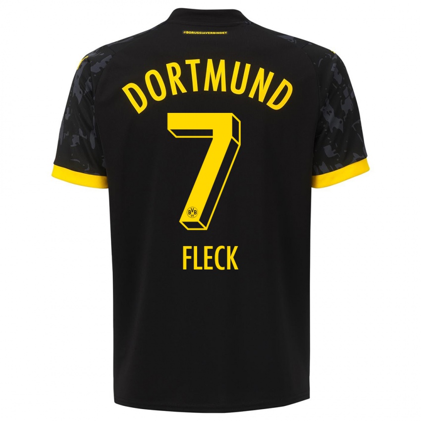 Herren Fritz Fleck #7 Schwarz Auswärtstrikot Trikot 2023/24 T-Shirt