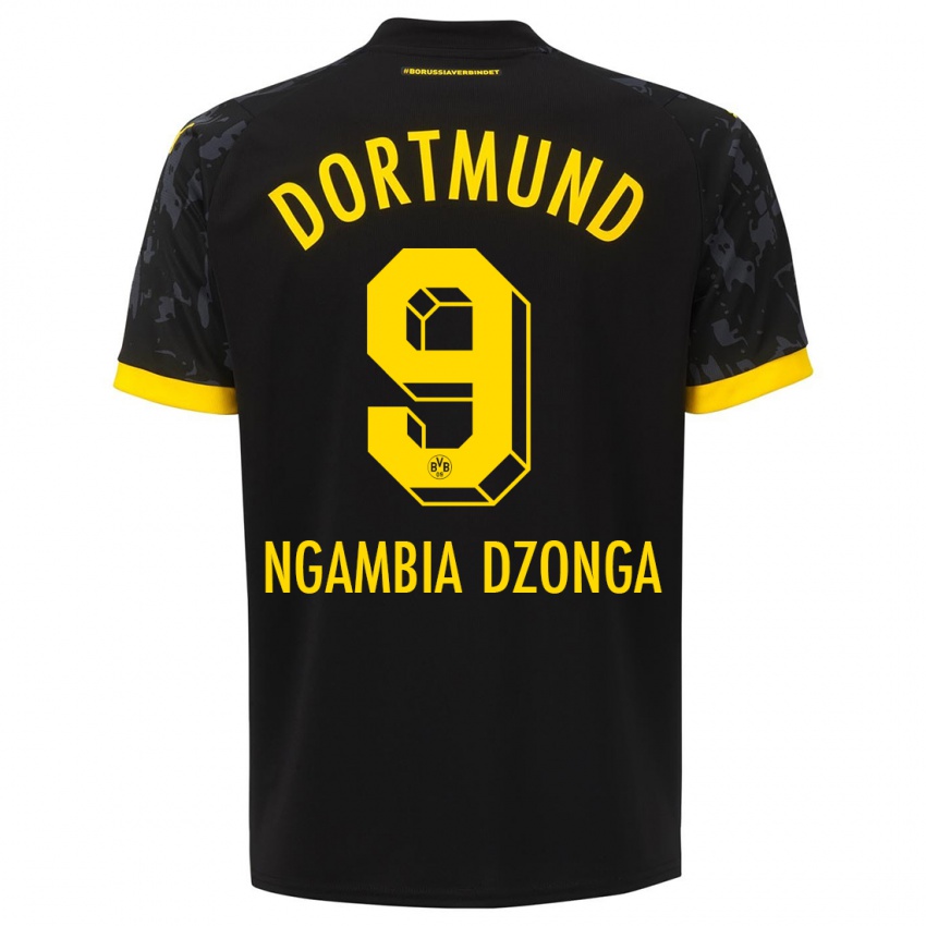 Herren Diego Ngambia Dzonga #9 Schwarz Auswärtstrikot Trikot 2023/24 T-Shirt