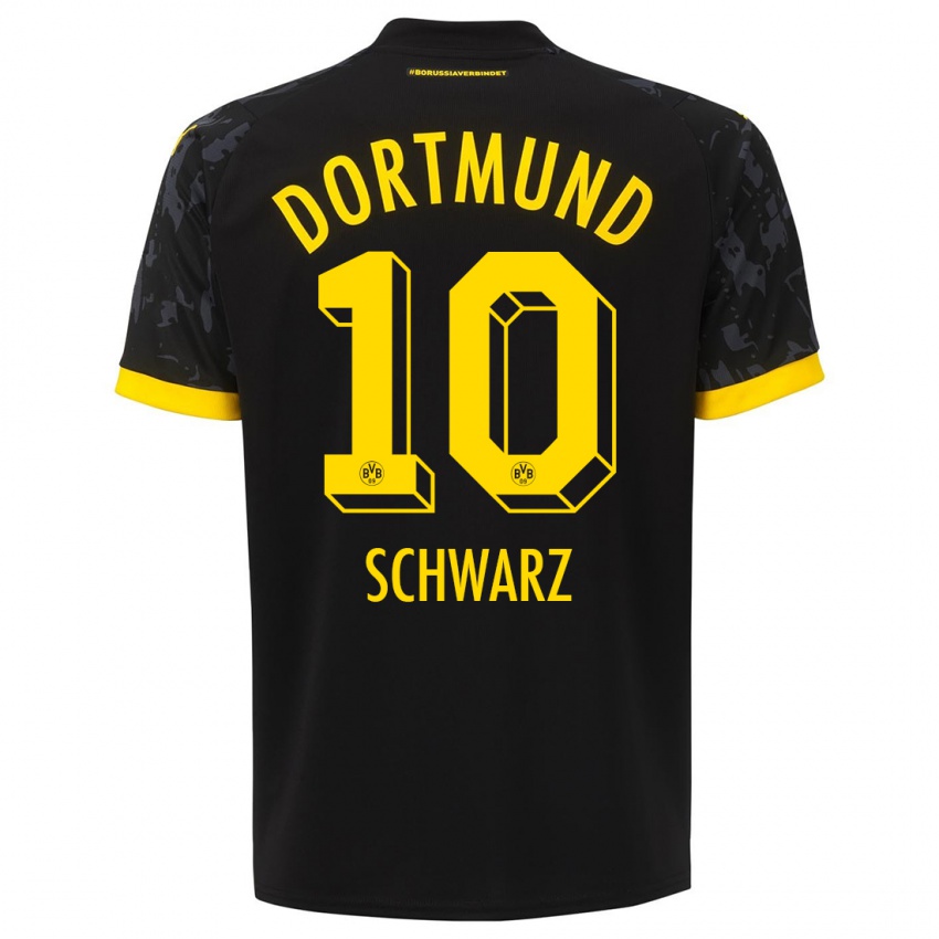 Herren Oskar Schwarz #10 Schwarz Auswärtstrikot Trikot 2023/24 T-Shirt