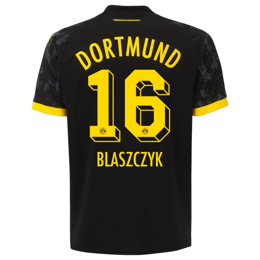 Herren Oliwer Blaszczyk #16 Schwarz Auswärtstrikot Trikot 2023/24 T-Shirt