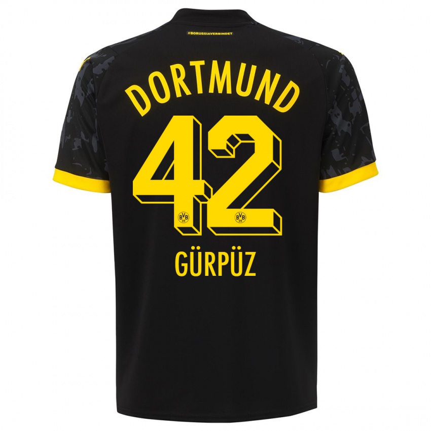 Herren Goktan Gurpuz #42 Schwarz Auswärtstrikot Trikot 2023/24 T-Shirt