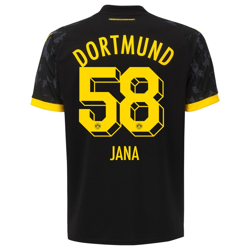 Herren Nordberg Jana #58 Schwarz Auswärtstrikot Trikot 2023/24 T-Shirt