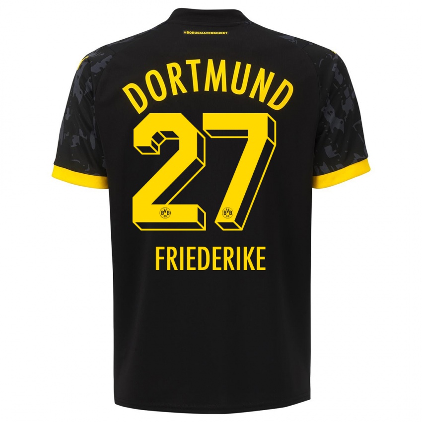 Herren Burczik Friederike #27 Schwarz Auswärtstrikot Trikot 2023/24 T-Shirt