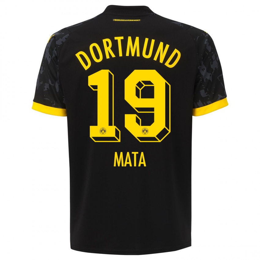 Herren Ken Mata #19 Schwarz Auswärtstrikot Trikot 2023/24 T-Shirt