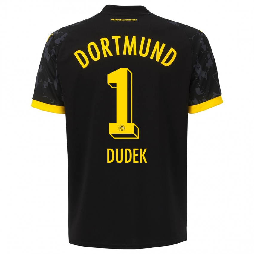 Herren Daniel Dudek #1 Schwarz Auswärtstrikot Trikot 2023/24 T-Shirt