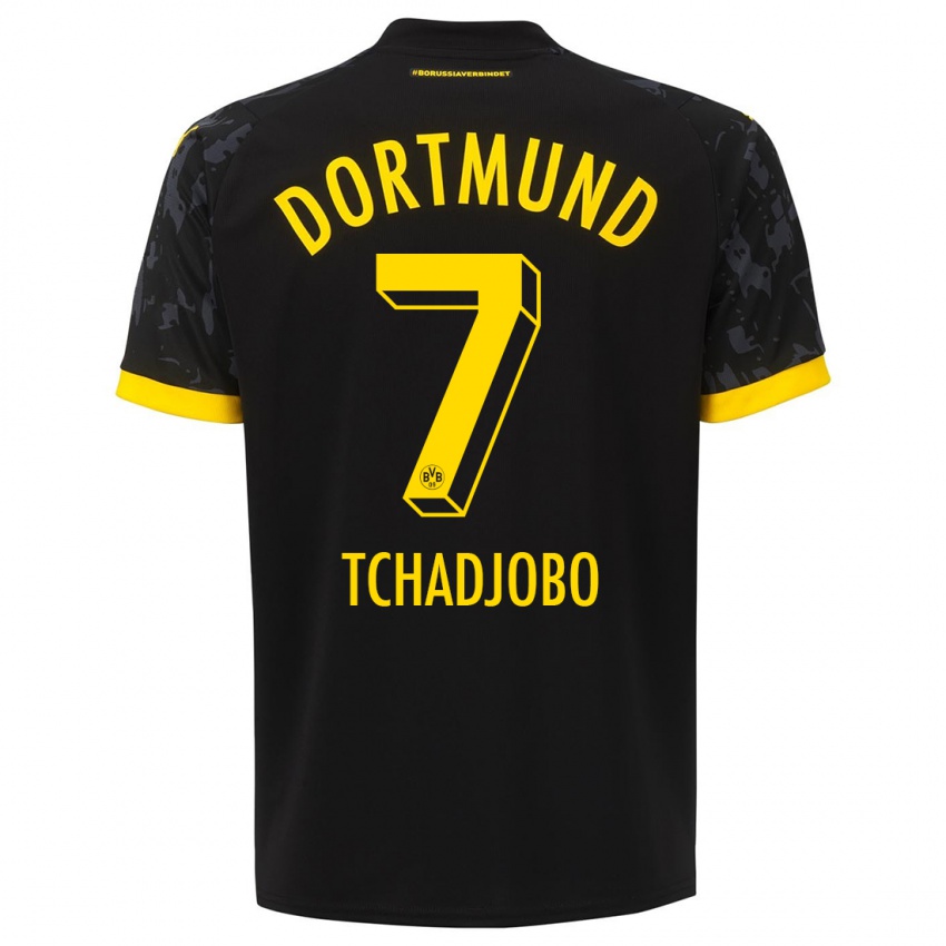 Herren Dia Tchadjobo #7 Schwarz Auswärtstrikot Trikot 2023/24 T-Shirt