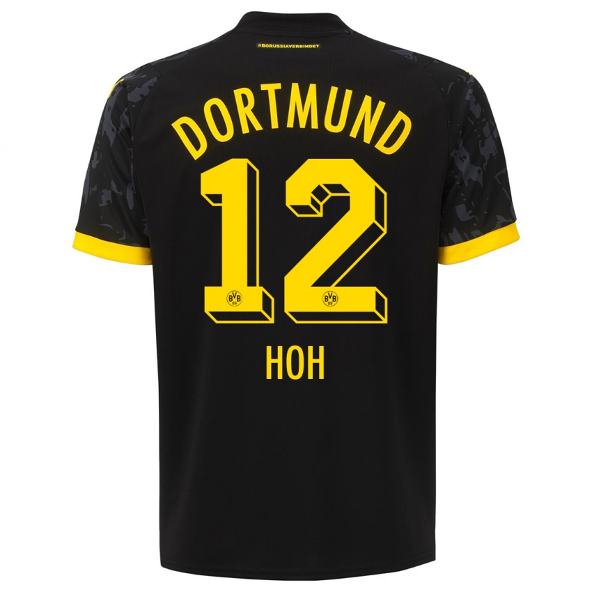 Herren Hendrik Hoh #12 Schwarz Auswärtstrikot Trikot 2023/24 T-Shirt